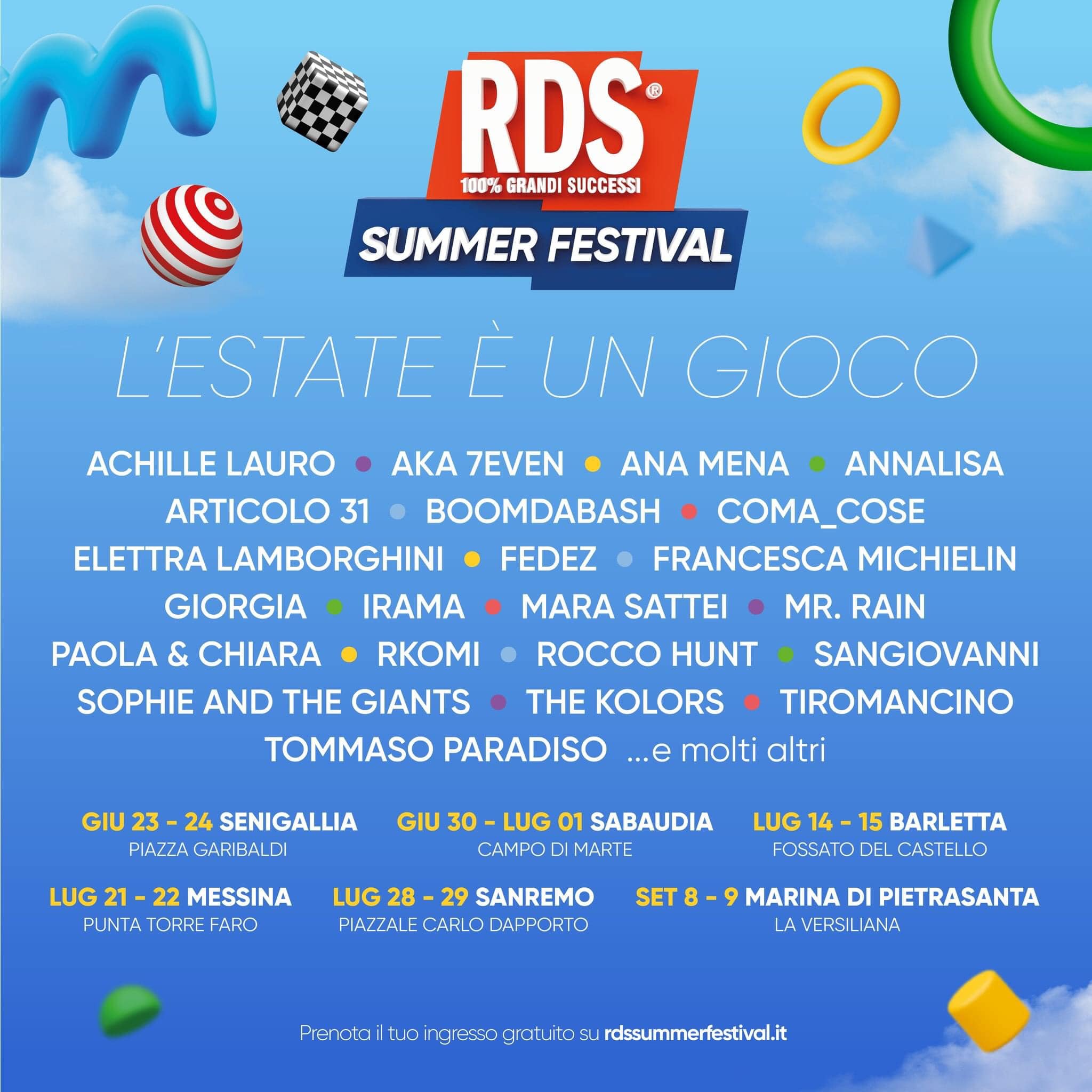 RDS Summer Festival, i cantanti che si esibiranno a Messina